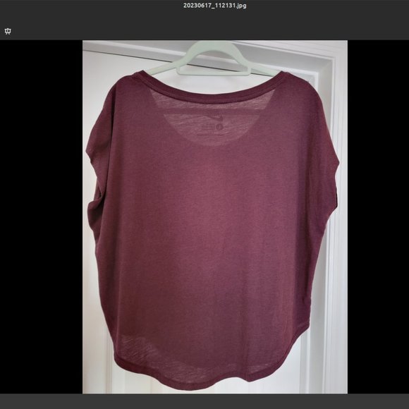 Nike Women's Fear Less Loose Fit Tee, Size L, Maroon Burgundy - Picture 2 of 14
